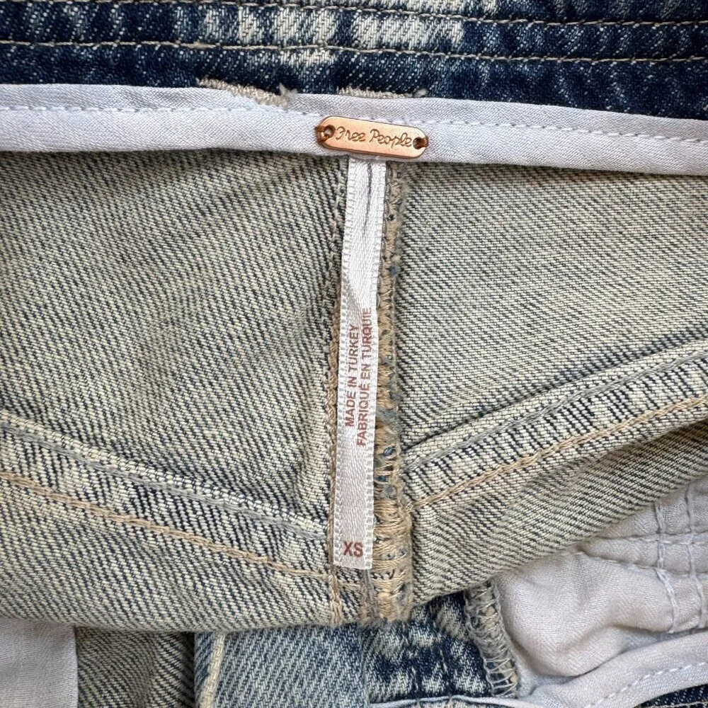 New Free People Nelson Long Jean Shorts Blue Size XS
